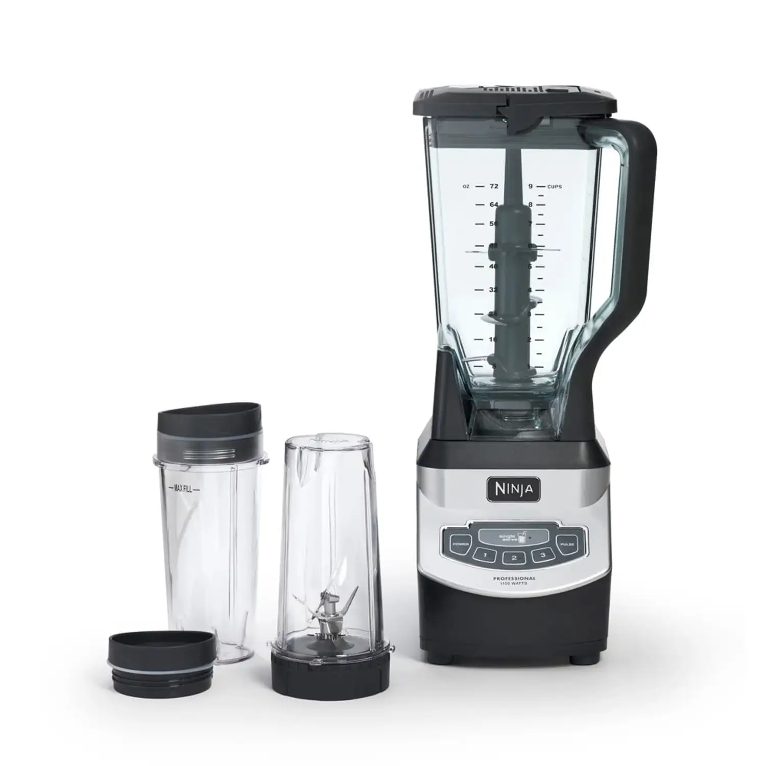 Ninja BL660 Professional Compact Smoothie & Food Processing Blender with Nutri Ninja Cups - Black